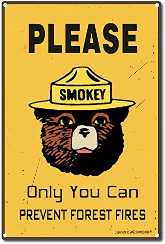 Tin Sign Please Smokey Bear Only You Can Prevent Forest Fires Vintage Retro Tin Metal Sign Plaque Pub Bar Wall Decor Poster Home