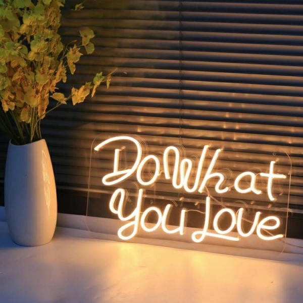MAXSMLZT LED Neon Sign Do What You Love, Neon Wall Lights Wall Decor for Home Bar Club Cafe Store, Dance Studio Club Painting Room Decor Neon Lights,90x45cm