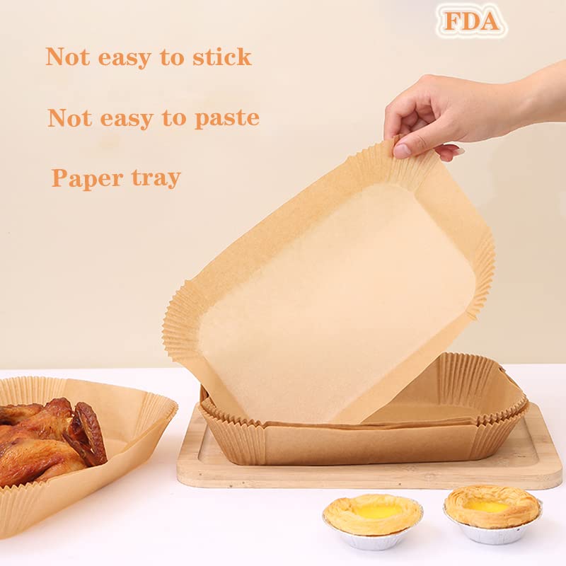 [2-STYLES] 100pcs Air Fryer Disposable Paper Liner for Ninja Dual-Air fryer Parchment Liners for Ninja DZ201, Ninja Foodi Dual Air Fryer Accessories Baking Paper(10x 7”Rectangle,Natural + White) | The Storepaperoomates Retail Market - Fast Affordable Shopping
