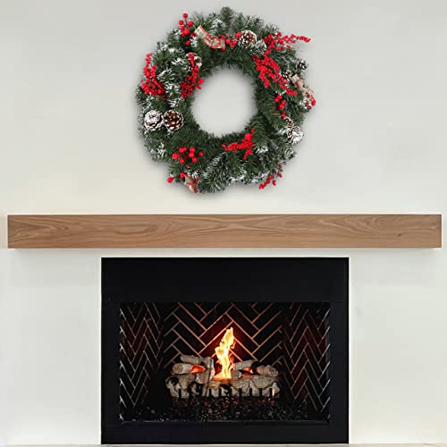 Nextradero Artificial Christmas Wreath 24in，Outdoor Large Christmas Wreath Decorated with Pine Cones, Berry Clusters, Bows for Outdoor Indoor Wall Home | The Storepaperoomates Retail Market - Fast Affordable Shopping