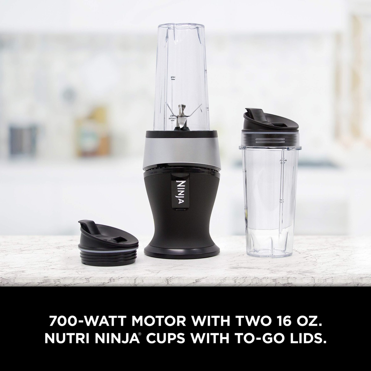 Ninja QB3001SS Ninja Fit Compact Personal Blender, for Shakes, Smoothies, Food Prep, and Frozen Blending, 700-Watt Base and (2) 16-oz. Cups & Spout Lids, Black | The Storepaperoomates Retail Market - Fast Affordable Shopping