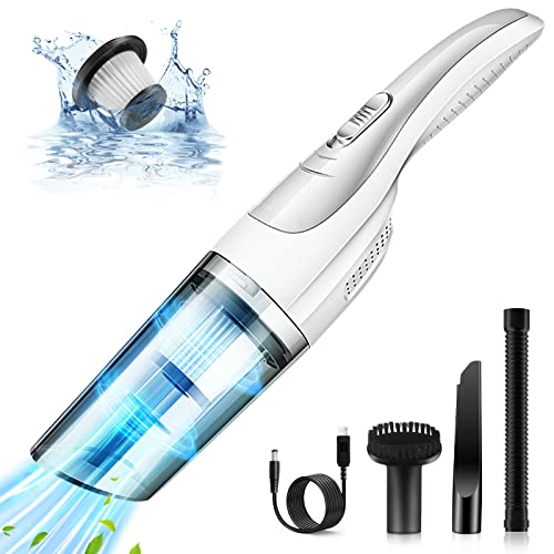 Car Vacuum Cleaner, Handheld Vacuum Cordless with 12000Pa Suction, Mini Car Portable Vacuum Cordless Wet and Dry Cleaning, 120W High Power Small Rechargeable Hand Vacuum Cleaner for Car, Home