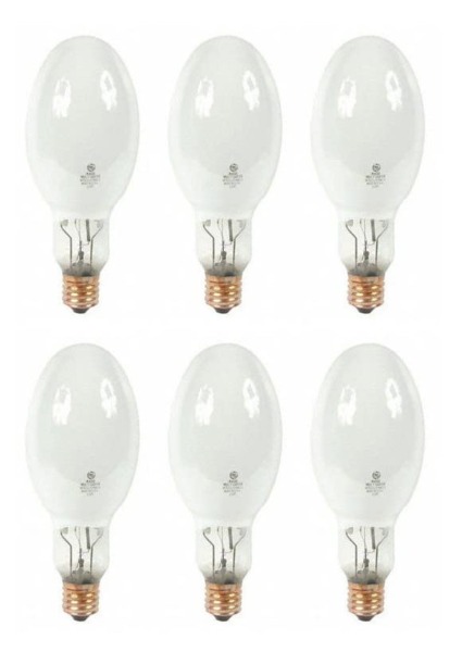 (6 Lamps) GE 11685 Protected Multi-Vapor Watt Miser Quartz Metal Halide HID Light Bulb, 360 watt, ED37, Mogul Base