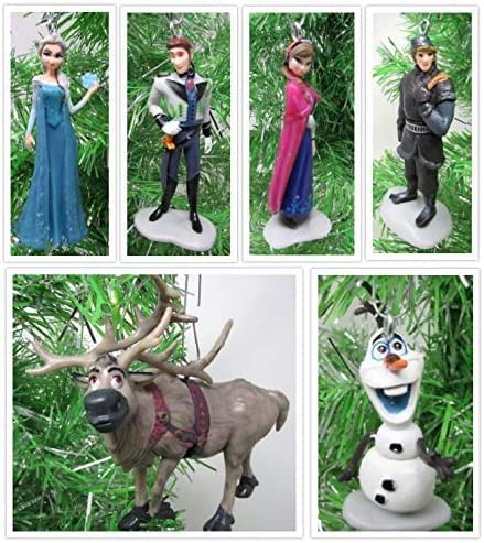 Frozen Winter Wonderland Christmas Tree Ornament Set with Princess Elsa, Anna, Elsa, Olaf, Sven and Friends