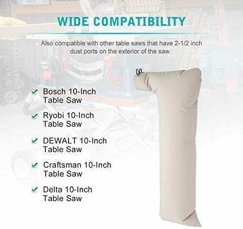 Table Saw Dust Collector Bag Fits Bosch/Dewalt/Makita/Ryobi/Craftsman/Porter Cable/10 inch tablesaws, and other table saws that have 2.5″ inch inch dust ports on the exterior of the saw | The Storepaperoomates Retail Market - Fast Affordable Shopping