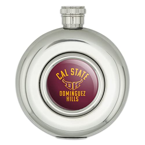 California State University Dominguez Hills Toros Logo Round Stainless Steel 5oz Hip Drink Flask