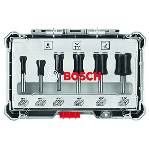 BOSCH (Universally Compatible Accessory) RBS006SBS 6 pc. Carbide-Tipped Groove Cutter Router Bit Set