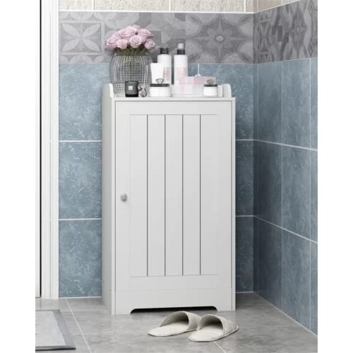 Small Bathroom Cabinet Storage with 3 Shelves,Spave Saver Cabient,17.32” W x 31.5” H x 11.61” D (White)