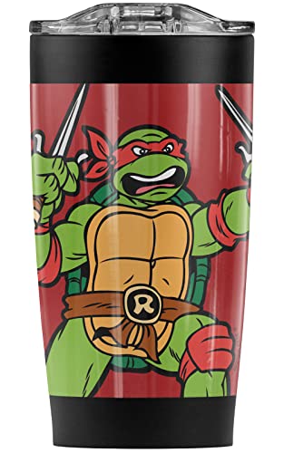 Teenage Mutant Ninja Turtles TMNT Raph And Logo Stainless Steel 20 oz Travel Tumbler, Vacuum Insulated & Double Wall with Leakproof Sliding Lid
