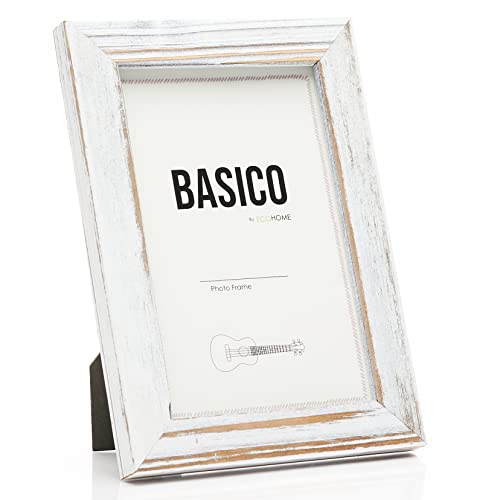 EcoHome 11×14 Picture Frames Rustic White Wood – Photo Frame Perfect for Wall or Tabletop Display