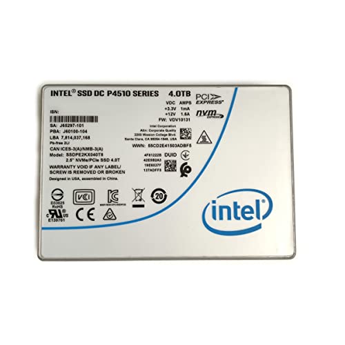 Intel 4TB SSD DC P4510 2.5 U.2 NVMe PCIe SSDPE2KX040T8 SSDPE2KX040T801 Solid State Drive for Dell HP Lenovo Supermicro