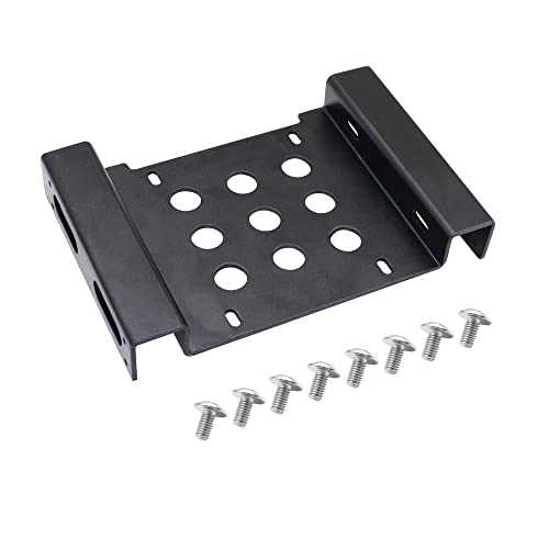 RIIEYOCA Steel SSD HDD Mounting Holder,3.5 inch to 5.25 inch Hard Disk Drive Mounting Kit,with Mounting Screws,for PC Computer Host Solid State Disk Mounting (Black)