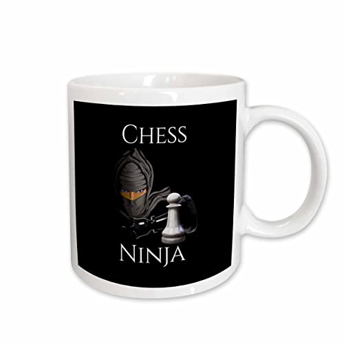3dRose Be a Chess Ninja with this Ninja and game pieces of a Pawn and Queen. – Mugs (mug_352631_2)