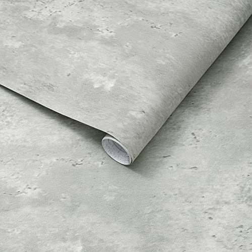 Arthome Grey Concrete Wallpaper Peel and Stick Contact Paper 15.7”x120” Self Adhesive Waterproof Concrete Decorative Vinyl Film for Studios,Offices,Shops,Bars,Gyms,Restaurants Countertop