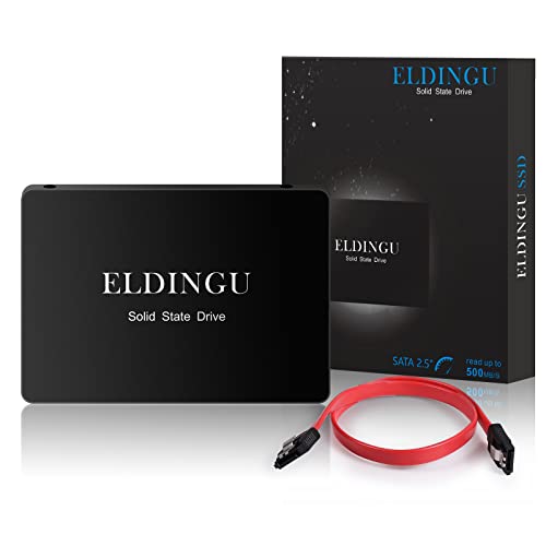 Eldingu SSD 128GB with Sata Cable 2.5″7mm Internal Solid State Hard Drive SATA III 6Gb/s Up to 500Mb/s H660 3D NAND for Laptop and Pc (128gb Black)