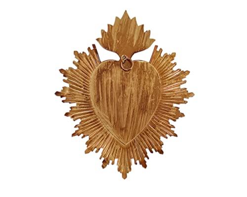 Sacred Heart, Metal Heart Milagro, Heart Box, Ex Voto, Prayer Holder (Antique Gold) | The Storepaperoomates Retail Market - Fast Affordable Shopping