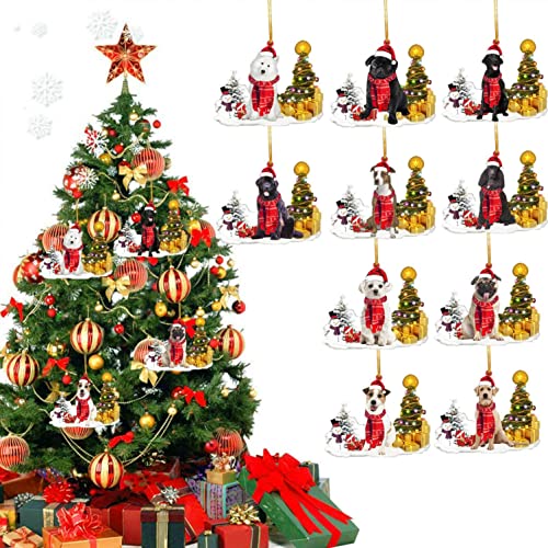 Dog Ornament Tree Pendant Decoration Snowman Ornament Dog Ornament Pendant Christmas Gift, Large