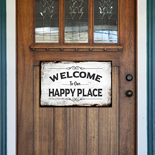 HK Studio Sign Decor Vintage Family Poster 16″ x 10″ – Our Happy Place Wall Decor – Family Wall Art for Living Room, Bedroom, Dining Room | The Storepaperoomates Retail Market - Fast Affordable Shopping