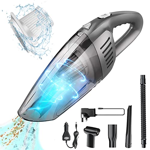 Handheld Vacuums Cordless, 8000Pa Powerful Suction Portable Hand Car Vac, 120W Rechargeable Lightweight Wet Dry Car Vacuum Cleaner for Pet Hair, Home, and Car Cleaning, Up to 30 Mins Runtime
