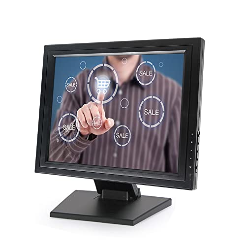 DNYSYSJ 15” LED Touch Screen Touch Screen POS LCD Display USB VGA LED Touchscreen Monitor for Retail Kiosk Restaurant Bar