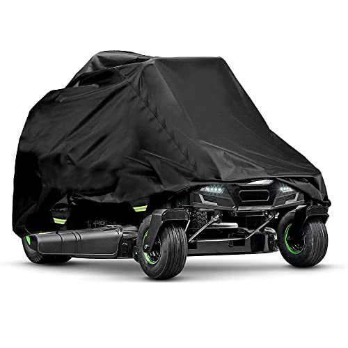 Zero-Turn Lawn Mower Cover Waterproof Tractor Cover Universal Fit Outdoor Riding Lawn Mower Covers with Drawstring Storage Bag (79″L x 46″W x 55″H)