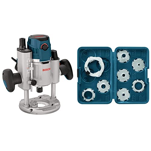 BOSCH 120-Volt 2.3 HP Electronic Plunge Base Router MRP23EVS&BOSCH 8-Piece Router Template Guide Set RA1128