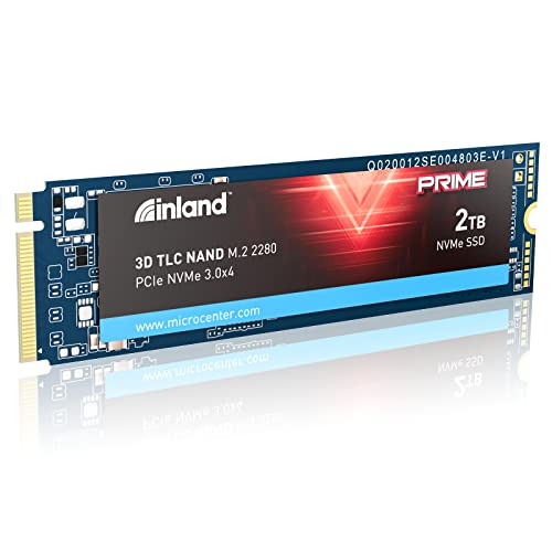 INLAND Prime 2TB NVME PCIe M.2 2280 Gen 3×4 TLC 3D NAND SSD Internal Solid State Drive, Read/Write Speed up to 3300MB/s and 3000MB/s
