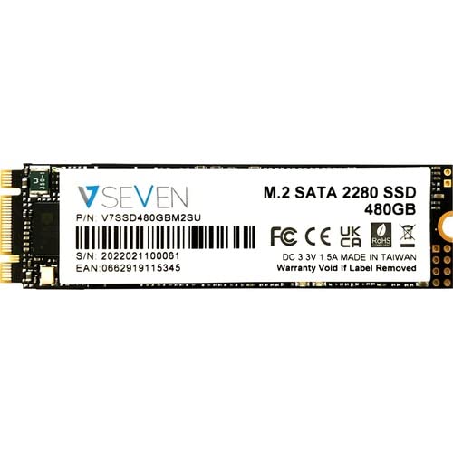 V7 V7SSD480GBM2SU 480 GB Solid State Drive – M.2 Internal – SATA (SATA/600) – TAA Compliant – Notebook Device Supported – 3 Year Warranty – Bulk