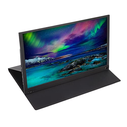 Portable Monitor, 15.6Inch HD IPS Screen 178 Degree Ultra Wide Viewing Angle PC Monitor for Laptop PC Phone(Black)