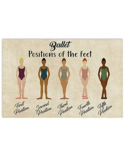 Ballet Knowledge Metal Tin Signs Ballet Positions Of The Feet Posters Ballet Beginners Guide Plaques Dance Studio Home Room Wall Decor 12×18 Inches