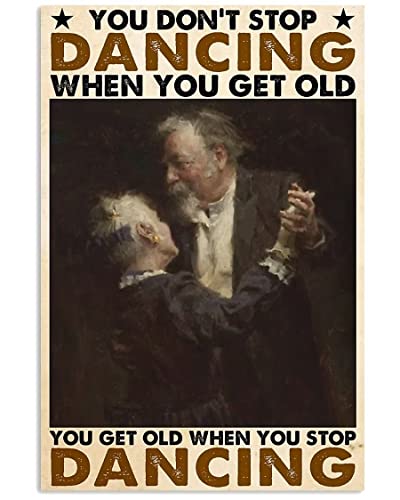 Xiddxu Dancing Wall Art Inspirational Music Dance Studio Posters Old Couple Pictures Bedroom Walls Knowledge Vintage Frameless Canvas Prints Frameless Pictures Home Farmhouse Decor 24×36 Inch