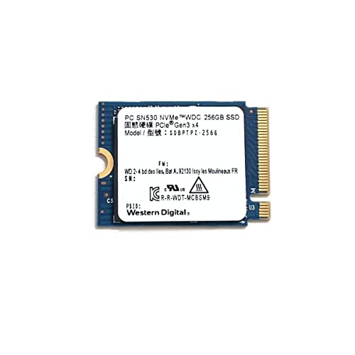 Western Digital 256GB SSD M.2 2230 30mm PC SN530 NVMe PCIe 3.0 Gen3 x4 SDBPTPZ-256G Solid State Drive for Surface Pro Steam Deck Dell HP Lenovo Ultrabook Tablet