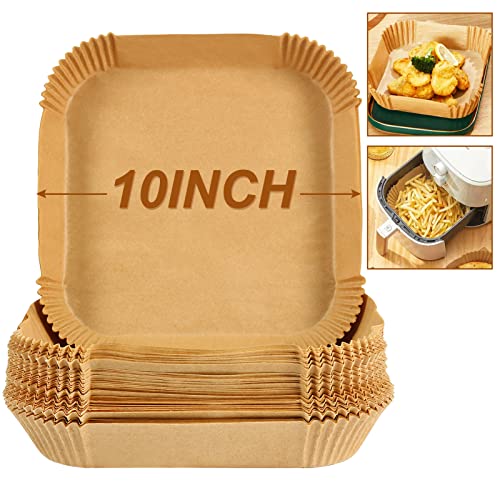 BYKITCHEN Large Air Fryer Liners, 10 Inch Square Air Fryer Liners, XL Air Fryer Parchment Paper, Compatible with Corsori, Ninja, Gourmia Air Fryer and More (Set of 50)