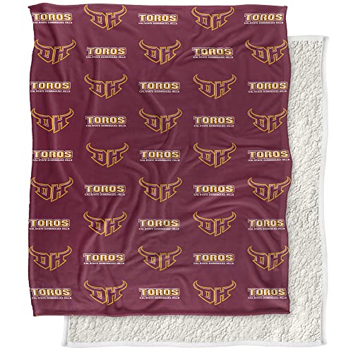 California State University, Dominguez Hills Toros Blanket, 50″x60″ Logo Pattern, Silky Touch Sherpa Back Super Soft Throw Blanket