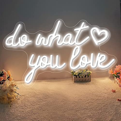 NOVOWAY Do What You Love Neon Sign for Wall Decor,Wedding, LED Neon Lights Sign for Office, Studio, Bar, Coffee Shop, Graduation Gifts,White