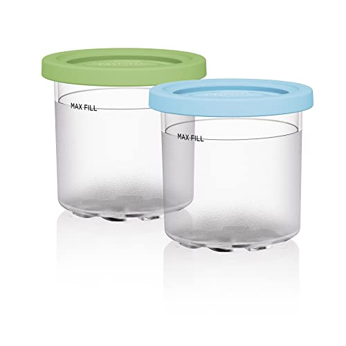 Ninja XSKPLID2CD Pints 2 Pack, Compatible with NC299AMZ & NC300s Series Creami Ice Cream Makers, BPA-Free & Dishwasher Safe, Lime & Aqua Lids, 1 | The Storepaperoomates Retail Market - Fast Affordable Shopping