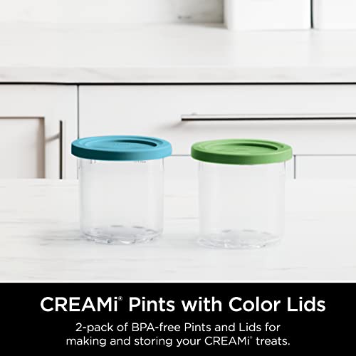 Ninja XSKPLID2CD Pints 2 Pack, Compatible with NC299AMZ & NC300s Series Creami Ice Cream Makers, BPA-Free & Dishwasher Safe, Lime & Aqua Lids, 1 | The Storepaperoomates Retail Market - Fast Affordable Shopping