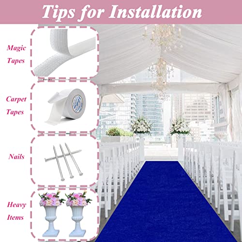 FANPROMS Aisle Runners for Weddings Blue Aisle Runner 2FTx15FT Carpet Runner for Party Prom Walkway Rug Runway Decorations Floor Runner for Outdoor Weddings Halloween Aisle Decor for Wedding Ceremony | The Storepaperoomates Retail Market - Fast Affordable Shopping