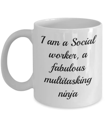 Novelty Coffee Cup, Drinking Mug Social Worker Mug For Women, Fabulous Multitasking Ninja, Novelty, Present, Coffee Mug Cup, Gifts 11oz