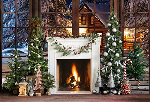 Kate 7×5ft Winter Christmas Backdrop Photography Room Indoor Fireplace Christmas Tree Christmas Tree Decoration Studio Props for Party Photos Video | The Storepaperoomates Retail Market - Fast Affordable Shopping