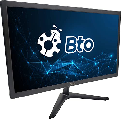 BTO New 22 Inch LED Computer Desktop Tower Monitor, FHD 1920 x 1080p IPS Crisp Display, HDMI and VGA Port, 75Hz Refresh Rate, VESA Mountable, Black