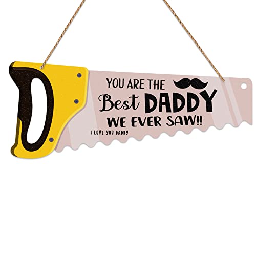 FaCraft Father’s Day Decorations You are the Best Dad Signs from Daughter Son,Christmas Birthday Father’s Day Gift Funny Garage Decor Sign for Man Cave Bedroom Wall Home Fathers Day Party Decoration
