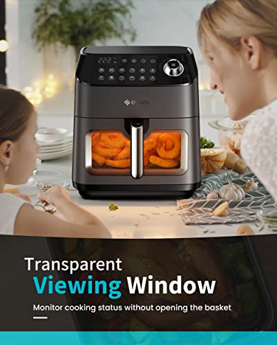 ecozy Air Fryer 6 Quart with See-Through Window Smart WiFi (100 Recipes), 11 Presets+ One-Touch Recipe Function, Dishwasher Safe, Black | The Storepaperoomates Retail Market - Fast Affordable Shopping