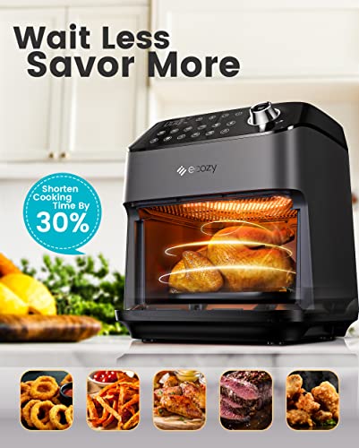 ecozy Air Fryer 6 Quart with See-Through Window Smart WiFi (100 Recipes), 11 Presets+ One-Touch Recipe Function, Dishwasher Safe, Black | The Storepaperoomates Retail Market - Fast Affordable Shopping