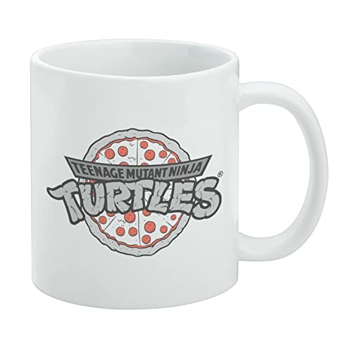 Teenage Mutant Ninja Turtles Pizza Logo Ceramic Coffee Mug, Novelty Gift Mugs for Coffee, Tea and Hot Drinks, 11oz, White