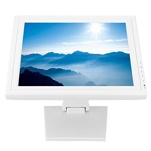 15 Inch Touchscreen Monitor, 16.7M Color 5MS Response POS Monitor Cash Register LCD Touch Screen Monitor POS Systems with Usb or Rs232 Touch Interface for Restaurants Bar Point of Sale(White US)