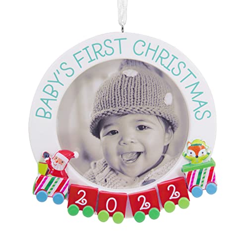 Hallmark Baby’s First Christmas Santa Train Photo Frame 2022 Christmas Ornament