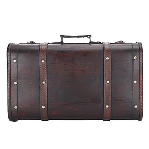 Tuzoo Wooden Suitcase, Portable Beautiful Wooden Antique Wooden Case, Antique Style for Men Women Photo Studio