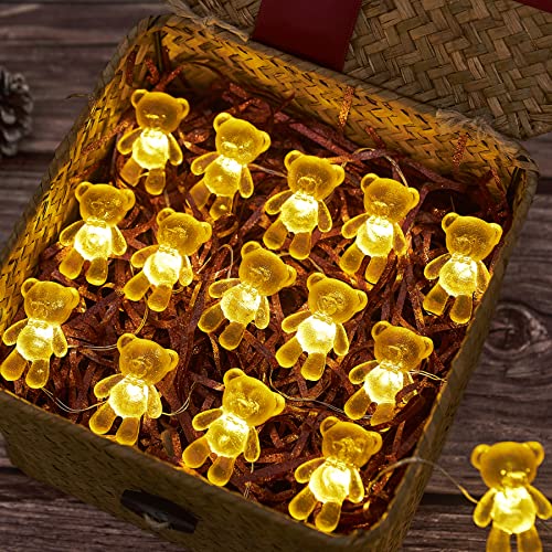 JASHIKA Fairy Lights Plug in Teddy Bear First Christmas Ornaments Tree Decorations Valentines Day Decor String Lights USB or Battery Operated String Lights Indoor with Timer 8.5ft 20LED Birthday Decor | The Storepaperoomates Retail Market - Fast Affordable Shopping
