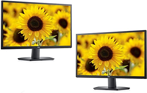 Dell 24 inch Monitor 2022 Newest FHD 16:9 with Comfortview (TUV-Certified), 75Hz Refresh Rate, 16.7 Million Colors, Anti-Glare with 3H Hardness, Black (2-Pack)